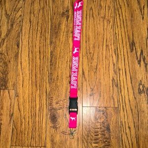 New Victoria’s Secret Love Pink lanyard keychain key holder gift